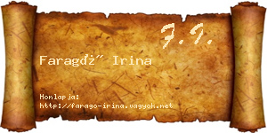 Faragó Irina névjegykártya
